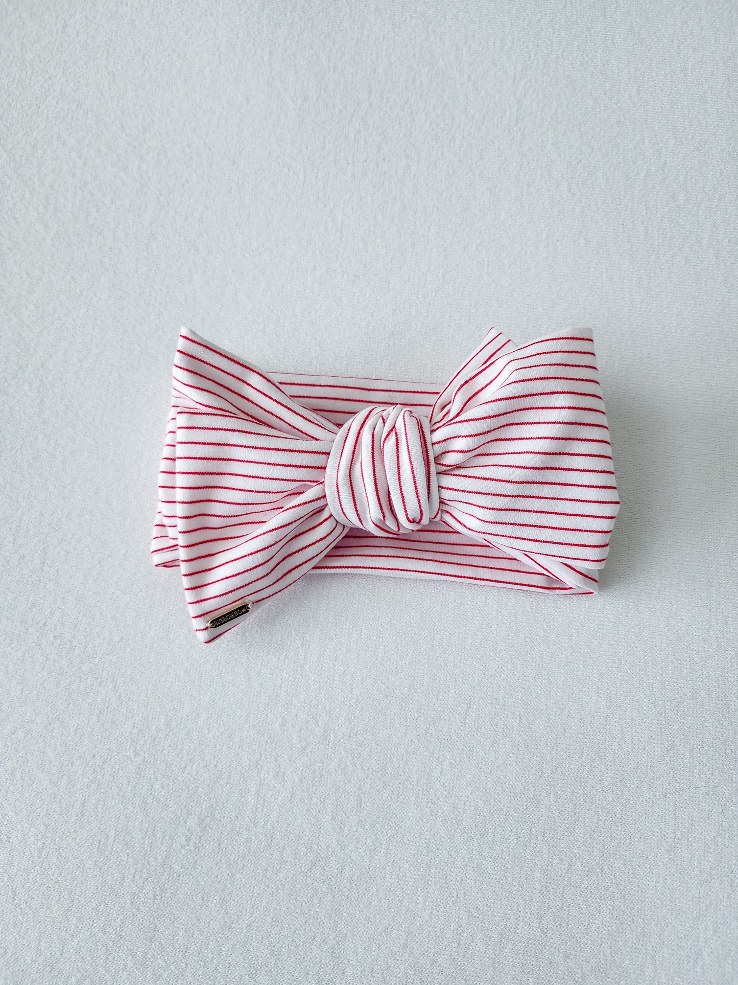 Head wrap headbands bow in stripe white and red 