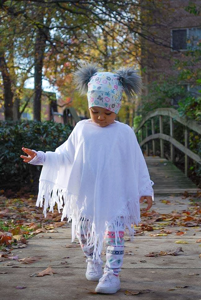 Happy Floral Beanie Pom Pom